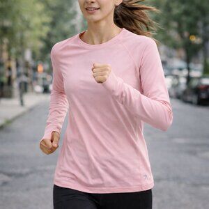 New Balance 0683 Pink Long Sleeve Running Top with Thumb Holes Women S